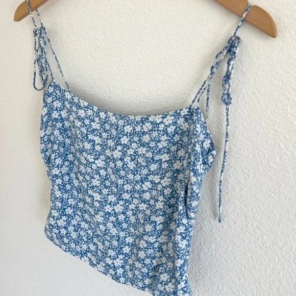 Reformation Lupe Floral Cami Top - 4 Azzurro - Picture 5 of 6